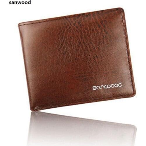 Men Faux Leather ID Card Zipper Pocket Money Clip Business Bifold Wallet
