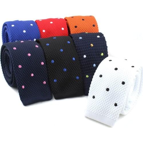 Mens Suits Knit Tie Plain Necktie For Wedding Party Tuxedo Casual Dots Woven Skinny Gravatas Cravats Accessories