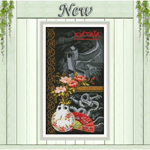 Impression of China The Great Wall diy Counted Print on canvas DMC 11CT 14CT Cross Stitch kits needlework Sets embroider Scenery