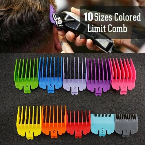 New 10PCS/Set Hair Clipper Combs Guide Kit Multi-color Plastic Hair Trimmer Guards Attachments 3-25mm Universal Hair Salon Tools
