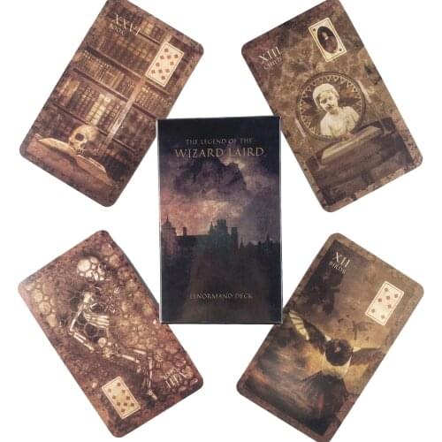 Legend Of The Wizard Laird Lenormand Tarot Deck Leisure Party Table Game Fortune-telling Prophecy Oracle Cards With Guide Book