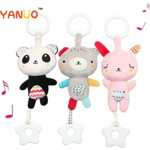 YANUO NEW Music Baby Toys Bed Stroller Infant Toys Mobile Hanging Rattles Newborn Plush Infant Toys for Baby Educational Toys
