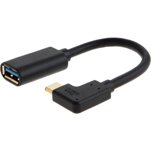 Type C to USB 3.0 Adapter, 90 Degree USB 3.1 to USB Female OTG Cord Compatible