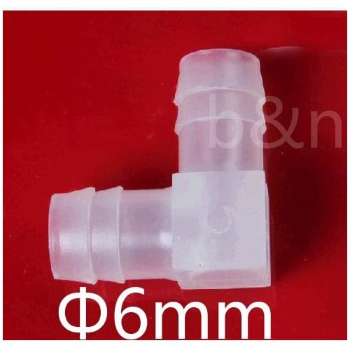 6mm dia. Plastic Barbed Elbow fitting Equal Elbow connector, L hose connector tube adapter 90 degree angle barb joint
