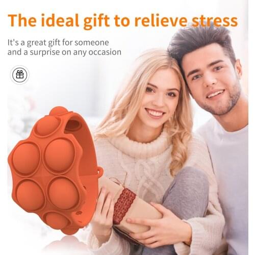 Portable Press Decompression Toys Fidget Simple Dimple Bracelet Toys Stress Relief Hand Figet Toys Soft Silicone Gifts