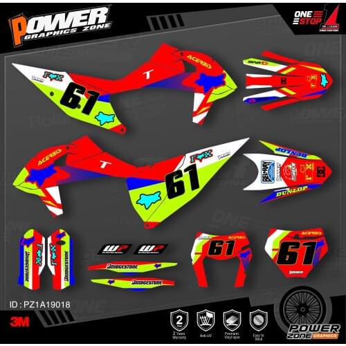 PowerZone Custom Team Graphics Backgrounds Decals 3M Stickers Kit For KTM SX SXF MX 19-20 EXC XCW Enduro 20-N 125 to 500cc 18