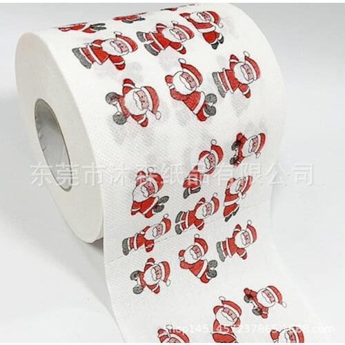 Christmas Tissue toilet paper roll cute creative printed paper Santa Claus Christmas tree roll paper soft 3 Ply