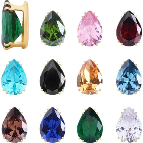 XiChuan Fancy Drop Zircon With Claw Sew On Stone 10pcs High Quality Pointback Loose Crystal Rhinestone DIY Clothing Accessories