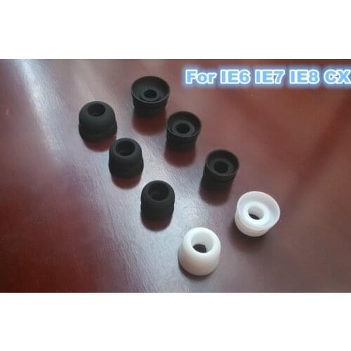 6pcs replacement 5mm silicone ear tips buds earbuds eartips for IE6 IE7 IE8 IE80 CX Earphone color black and white