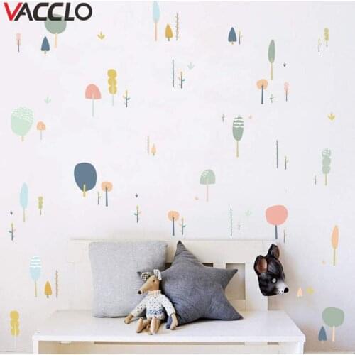 Vacclo Nordic Wind Sapling Plant Decoration Wall Stickers Baby Kids Room Decals Removable Bedroom Home Office Decor Paster