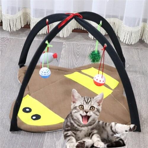 Pet Cat Toy Bed House Foldable Training Tent Beds Breathable Dog Mat Pad Red Beetle Toys Cats Blanket Tents Interactive Play
