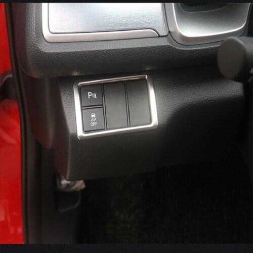 Car Styling Stainless Steel Headlight Lamp Switch Button Frame Cover Trim Decoration Accessories For Honda Civic Sedan 10th 2016