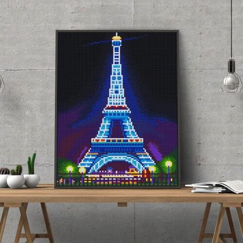 Luminous Tower Pattern Mosaic Kit DIY Craft 5D Ornaments Special Shaped Diamond Painting Embroidery Cross Stitch Home Decoration