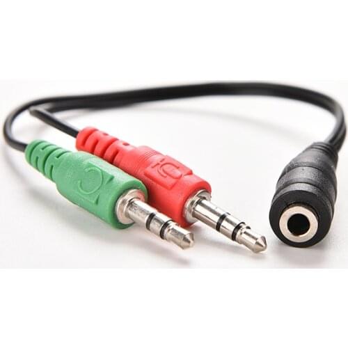 3.5mm Jack Male To 3.5 Microphone/ Earphone Female Extension Aux Audio Splitter Cable Y Stereo Splitter