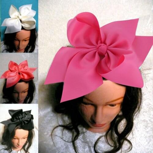 10 Inch Boutique Grosgrain Ribbon Bow Girls' Hairpins With Alligator Clip Big Bowknot Hair Clips Children Headwear Headband