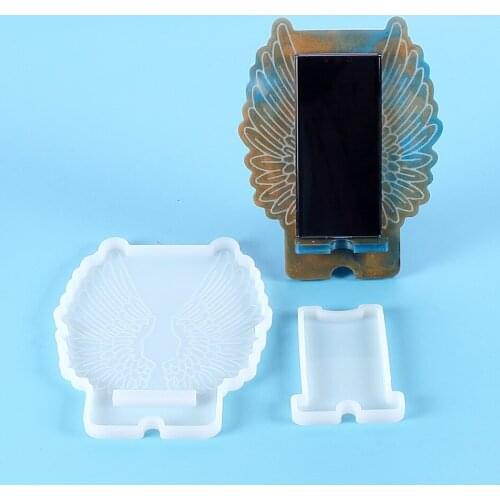 DIY Crystal Epoxy Mould Wing Phone Holder Silicone Mould Mirror Jewelry