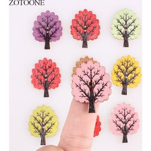 ZOTOONE 100 Pcs Wooden Buttons Crafts Scrapbooking Accessories Handmade Wood Button for Clothing Wedding Decoration Sewing Tool
