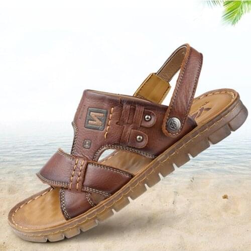 1 Pair The New Summer Lazy Wear-resistant Oxford Sandals Trend Casual Breathable Soft Leather Sandals