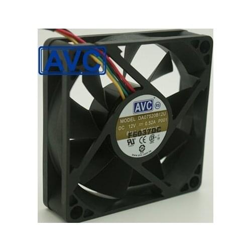 1pcs DA07520B12U 12V 0.52A 7520 75mm 4Wire tempreture PWM Speed control computer cpu cooling fan