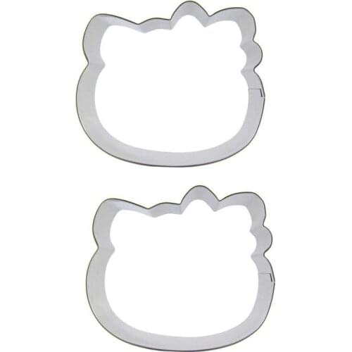 Cat Head portrait shape 2 pieces biscuits cutting molds, baking tools, cake decorating soft candy tools