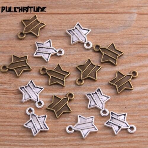 20PCS 12*14mm New Product Two Color MINI Star Charms Pendant Jewelry Metal Alloy Jewelry Marking
