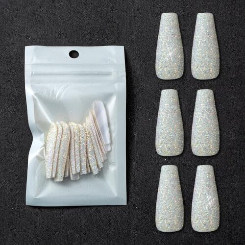 20pcs/Pearl Bag Glitter Creative Designs Fake Nails Tips 10 Styles Nail Art Decoration Manicure Shiny Accessories Nail Tip