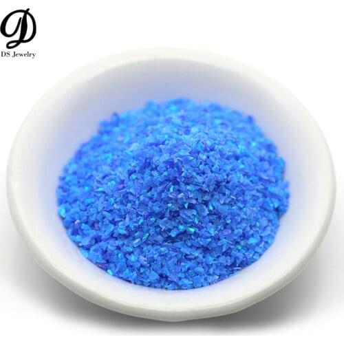 5 grams/Lot) Free Shipping OP05 Lab Created Blue Fire Crushed Opal Powder for Nail