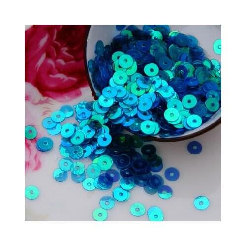 50g (10000Pcs) 4mm Loose Flat Round Sequins Multi-colored DIY Accessories Light Blue Transparent LNHOME