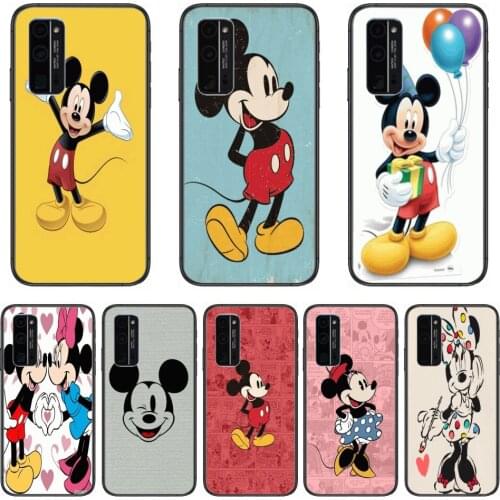 Cute Disney Cartoon Minnie Mouse Phone Cover Case Phone Case Hull For Huawei Honor 8 9 10 20 30 A S Lite Pro 5g i Black Bac