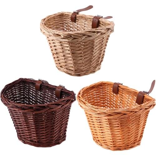 Childrens Vintage Rattan Bicycle Baskets Bike Scooter Basket Kids Bicycle Front Basket,L