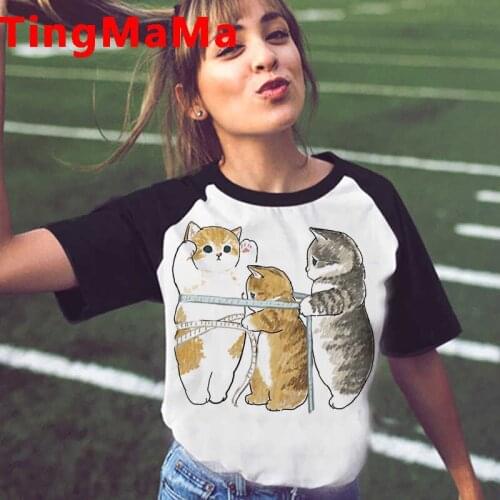 Cat Pug Dog Frog French Bulldog Dinosaur t-shirt female harajuku couple white t shirt japanese casual aesthetic ulzzang