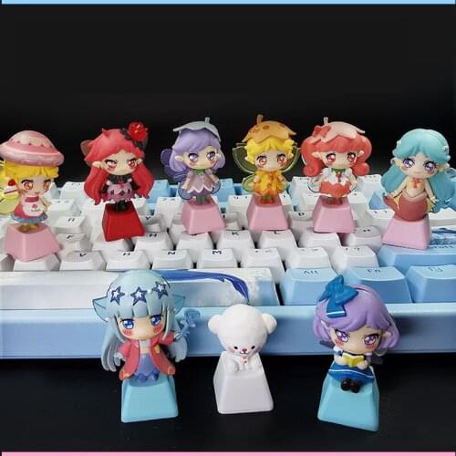 Handmade Customized Personalized PBT Keycap Beautiful Cartoon Cute Girl Gaming Accessories keycaps For Mechanical Keyboard Caps