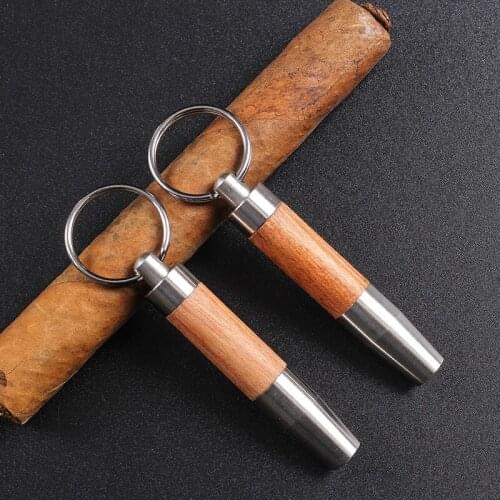 Cigar Tool Portable Cigar Punch Key chain Pass Needle Drill Stainless Steel Cigar Burr Dredge Loose Puncher Smoking Accessories