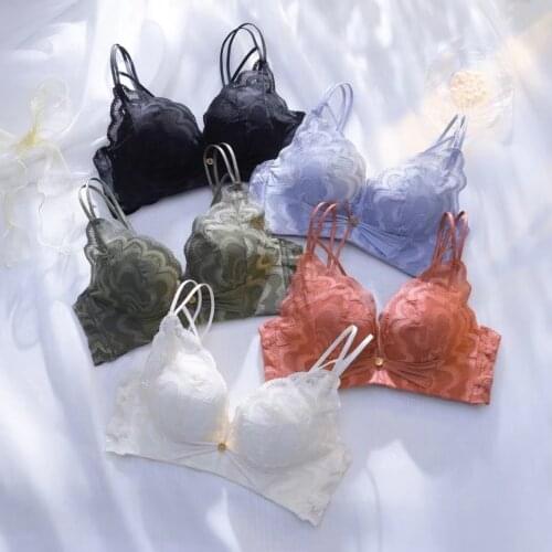 AA Thicken Cup Push Up Bra Set Fashion Intimates For Young Ladies Sexy Cross Lace Teenage Bralette Lingerie Women Underwear Sets