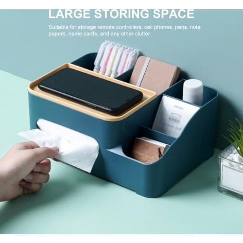 Tissue Box Desktop Organizer Paper Towel Dispenser Tissue Case Toiletries Makeup Organizer Storage Box for Office Home Decor