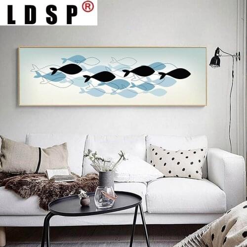 LDSP Nordic Fishes Color Contrast Canvas Painting Wall Art Print Poster Picture Modern Kitchen Dining Room Home Decor