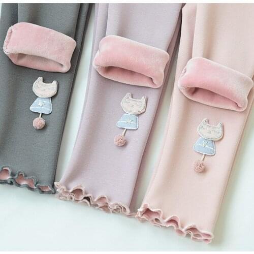 Girls leggings autumn and winter velvet thickening children warm pants cotton girls leggings