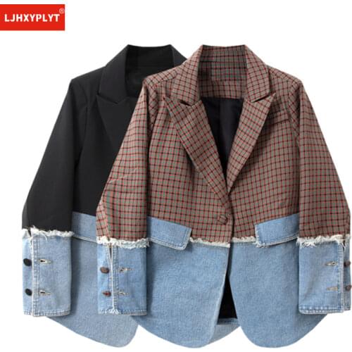 LJHXYPLYT Women's Denim Blazers