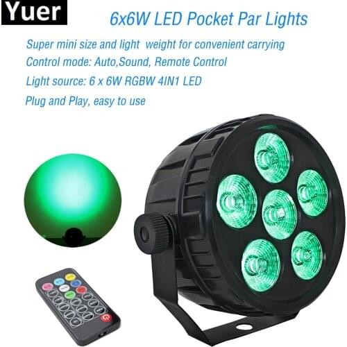 Mini 6Pcs RGBW 4IN1 LED Red Green Blue White Leds LED Par Stage Lighting Disco DJ Club Effect Wedding Show DMX Strobe Light Lamp