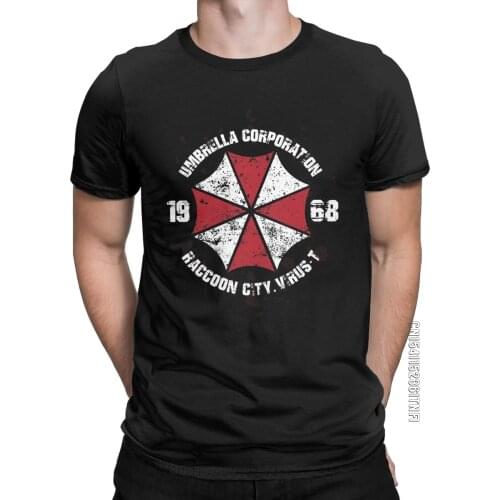 Umbrella Corporation Mens T Shirts Leisure Tee Shirt Classic Short Sleeve Crewneck T-Shirt Cotton Graphic Printed Clothing
