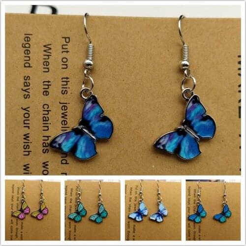 New Pouplar Drop Earrings Butterfly Design Dangling Fashion Ear Jewelry Gift For Friend Wholesale Dropshipping