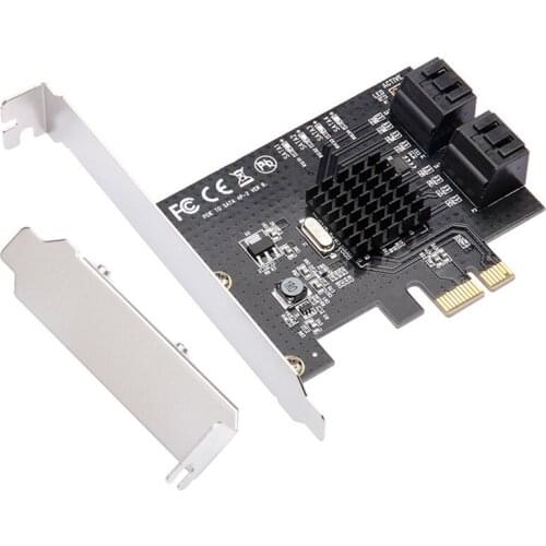 SATA Expansion Card PCI-E to SATA 3.0 PCIE Riser Card 4XSATA3.0 Interface Hub Adapter 5Gbps for All PCI-E Slot