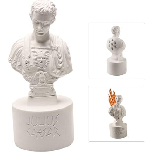 Resin Julius Caesar Statues Pen Holder Pencil Holder Stationery Organizer for Home Office Room Decoration Supplies