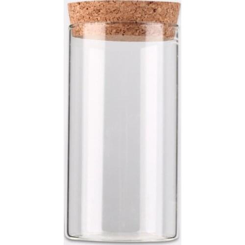 350ml Clear Transparent Heat-resistant Glass Bottle with Sealed Cork Beans Tea Leaves Storage Container Vase