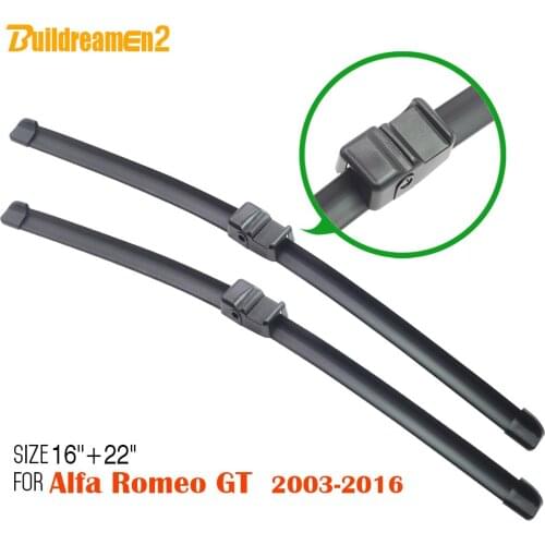 Buildreamen2 Car Windscreen Windshield Wiper Blades Soft Rubber Wiper Blade 2Pcs For Alfa Romeo GT 2003-2016