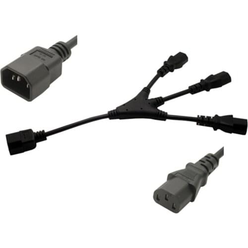 Igh Quality IEC 320 C14 Male Plug to 3XC13 Female Y Type Splitter Power Cord C14 to 3 x C13 250V/10A