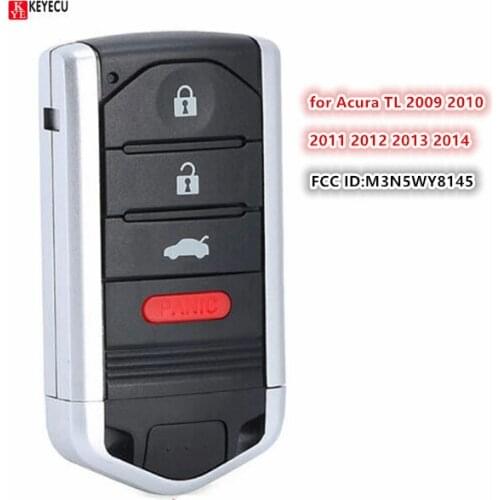 KEYECU Smart Remote Car Key Fob 4 Button 313.8MHz for Acura ZDX TL 2009 2010 2011 2012 2013 2014 FCC: M3N5WY8145 IC:267F-5WY8145