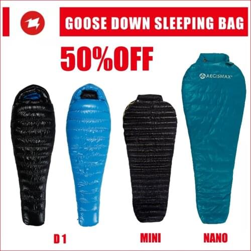 AEGISMAX D1 90% White Duck Down Mummy outdoor Camping Hiking Sleeping Bag Ultralight Outdoor Nylon Sleeping Bag