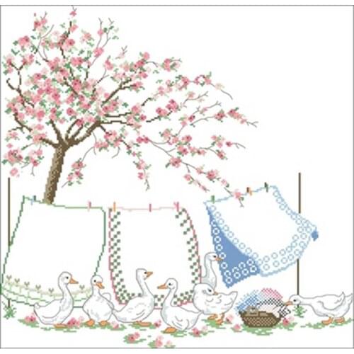 Drying quilts in the courtyard patterns Counted Cross Stitch 11CT 14CT 18CT DIY Cross Stitch Kits Embroidery Needlework Sets