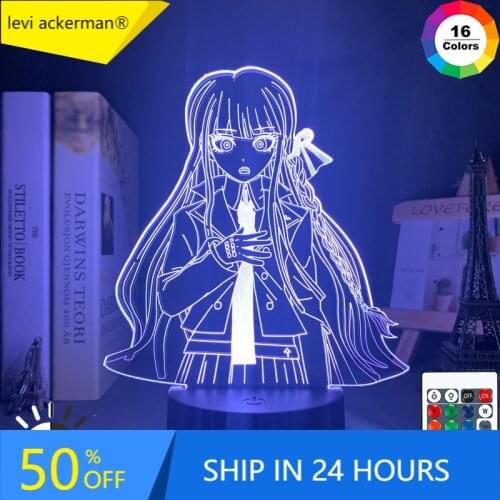 Danganronpa Led Night Light Kyoko Kirigiri Lamp for Bedroom Decoration Child Gift Danganronpa Acrylic 3d Lamp Kyoko Kirigiri
